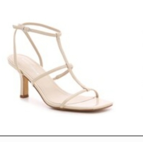 MARC FISHER LOW HELL TAN/NUDE SANDALS - Picture 4 of 4